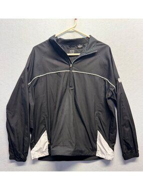 Kate Lord XL Black & White Quarter-Zip Windbreaker Jacket Eisenhower Golf Club